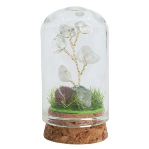 Mini-Edelsteinbaum Bergkristall im Glas für die Reinigung (50 mm)