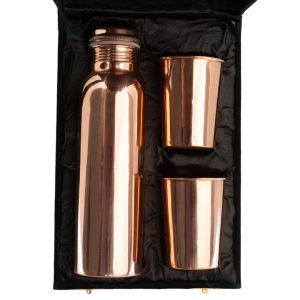 Spiru Kupfer Wasserflasche & Becher - Geschenkset