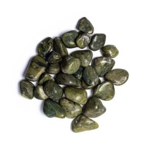 Grüne Jaspis-Trommelsteine der Güteklasse A -- ±1000g; ±3-4cm