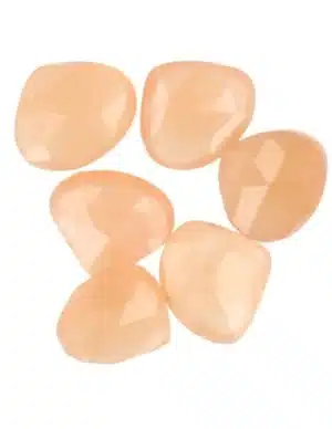 Mondstein orange Perlen Tropfen facettiert - 6 Stück.