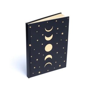Notizbuch Mondphasen und Sterne schwarz - 15x21cm