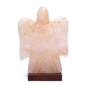 Salzlampe Engel mit Schnur und LED-Birne - ±22.5x15.5x10cm
