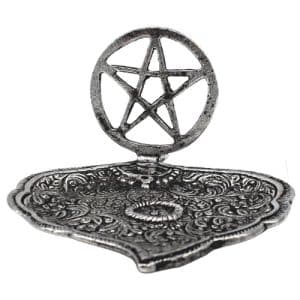 Räucherstäbchenhalter mit Pentagramm Antique Finish