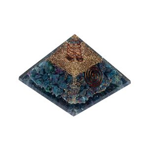 Orgonit-Pyramide Rubin in Kyanit - 7x7x6cm